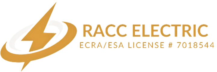 RACC Electric logo with license number.